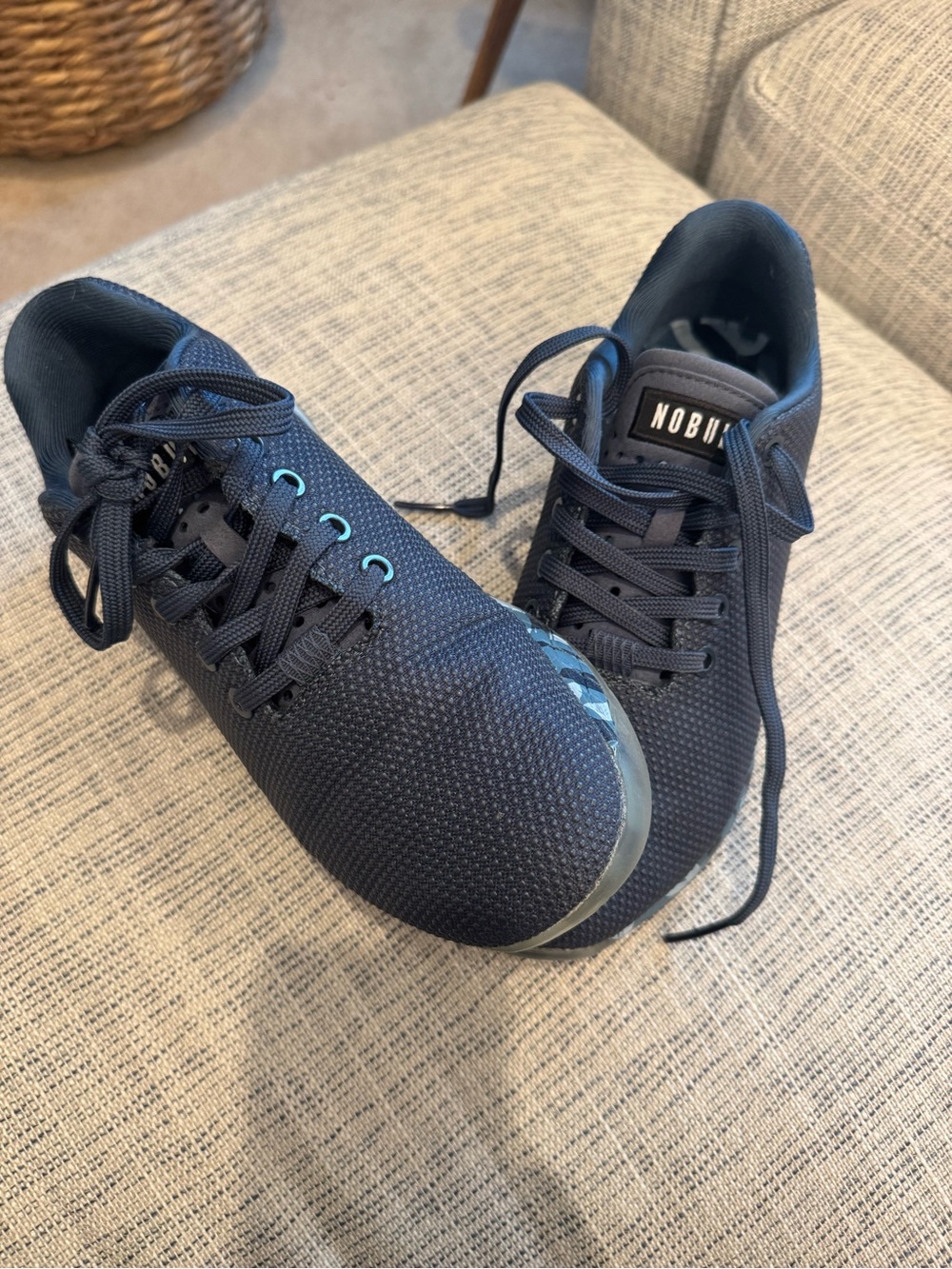 NOBULL SuperFabric Trainer Shoes Women’s 9 Men’s 7.5 Navy Camo CrossFit Gym
